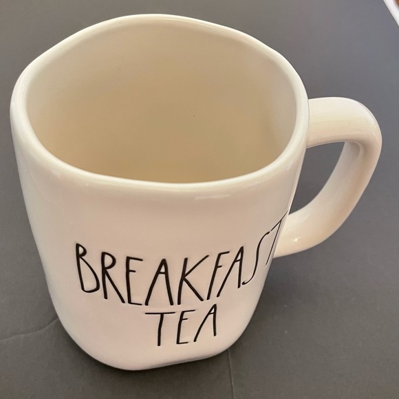 Rae Dunn BREAKFAST TEA Coffee Mug White Black LL by Magenta Farmhouse Pottery - Picture 10 of 12